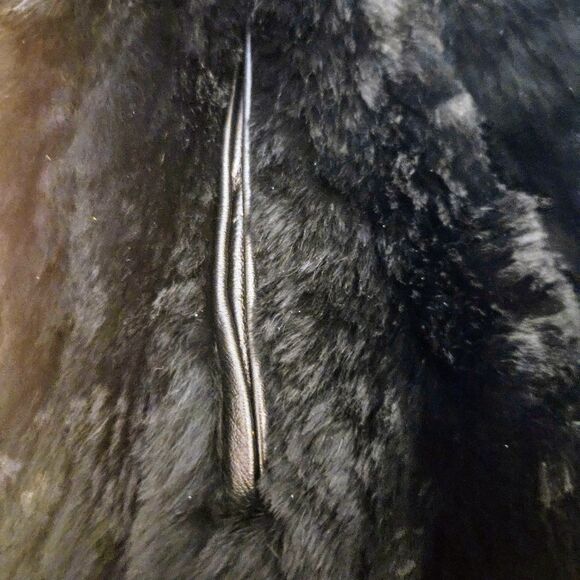 Love Token Hip Legnth Rabbit Fur Reversable Women's Size Large with Pockets - Picture 8 of 9